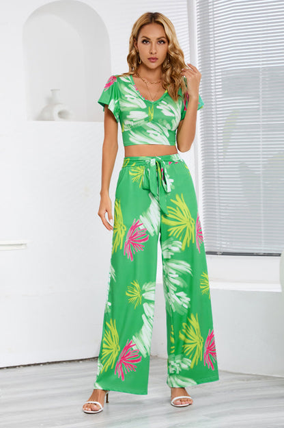 Boho Loose Wide Leg Jumpsuit Set