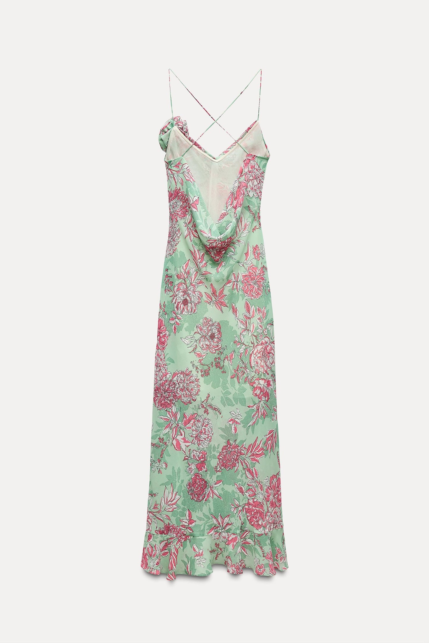 Sabina Floral Printed Spaghetti Strap Maxi Dress