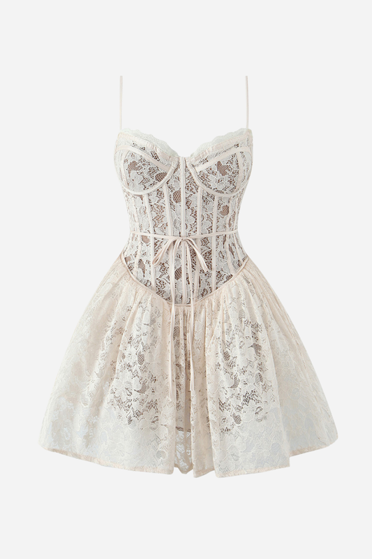 Floral Lace Corset Mini Dress