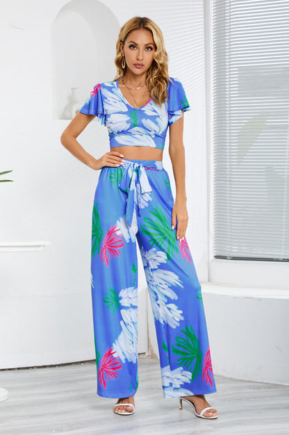 Boho Loose Wide Leg Jumpsuit Set