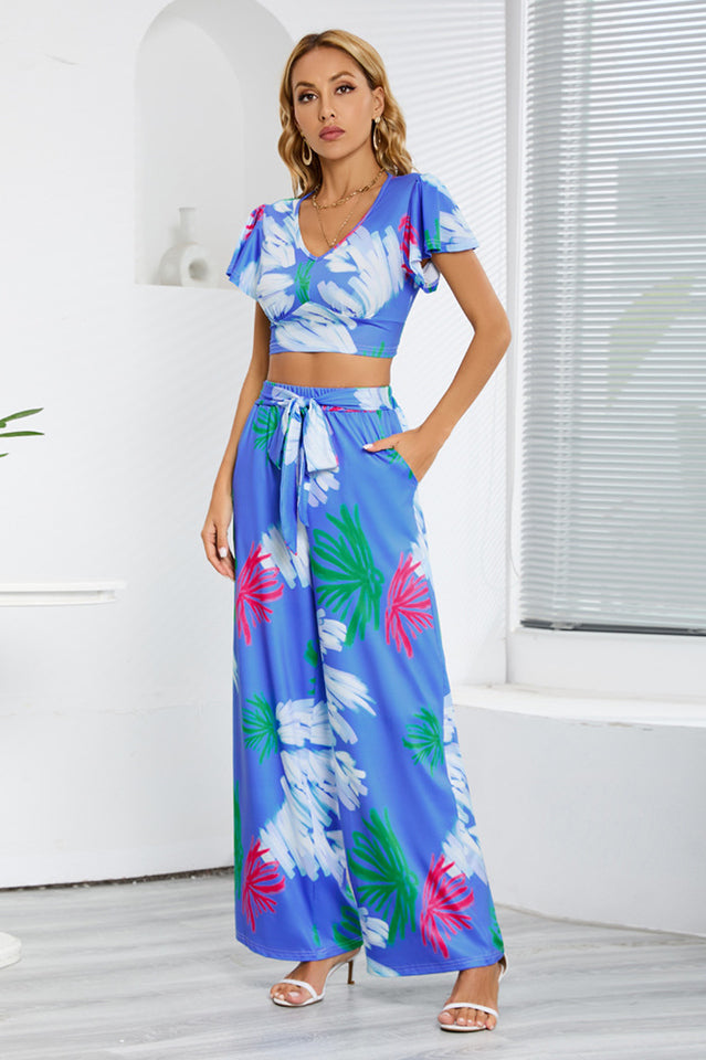 Boho Loose Wide Leg Jumpsuit Set