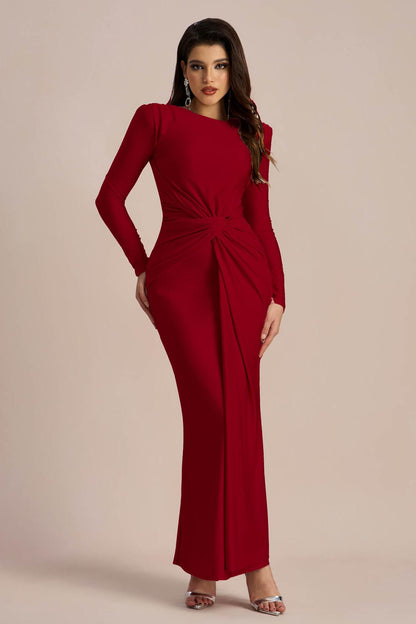 Amanda Long Sleeve Twist Front Maxi Dress