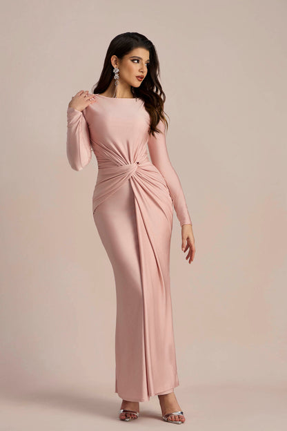 Amanda Long Sleeve Twist Front Maxi Dress