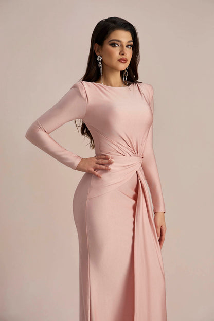 Amanda Long Sleeve Twist Front Maxi Dress