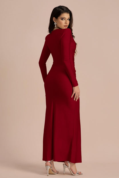 Amanda Long Sleeve Twist Front Maxi Dress