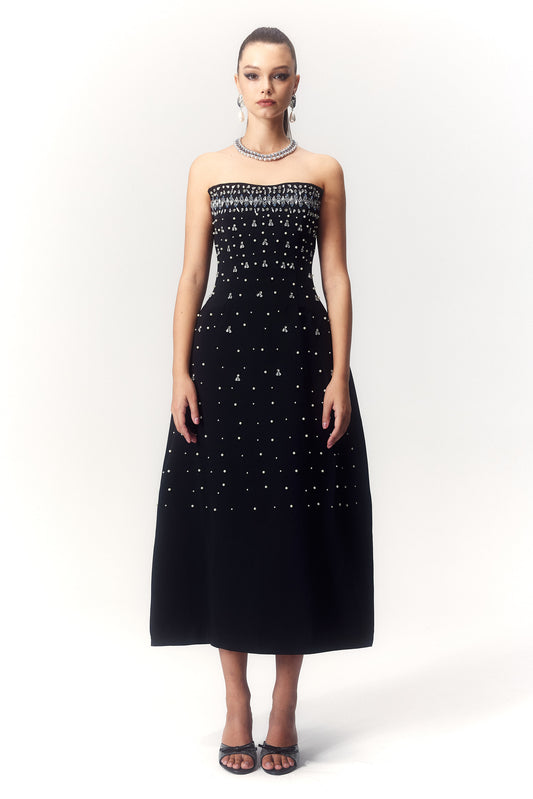 Verna Crystal-embellished Sleeveless Midi Dress