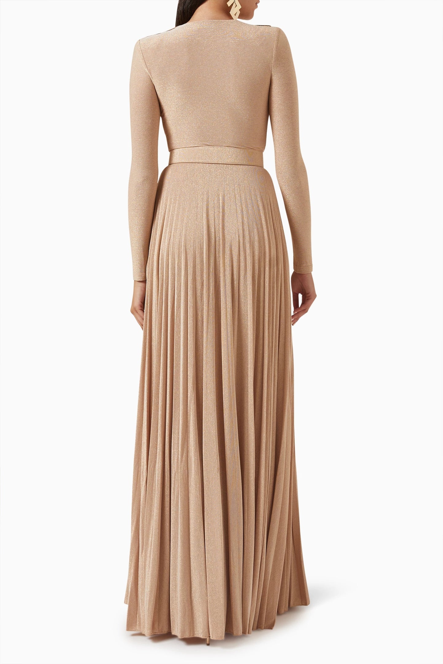 Julie V-neck Pleated Maxi Dress