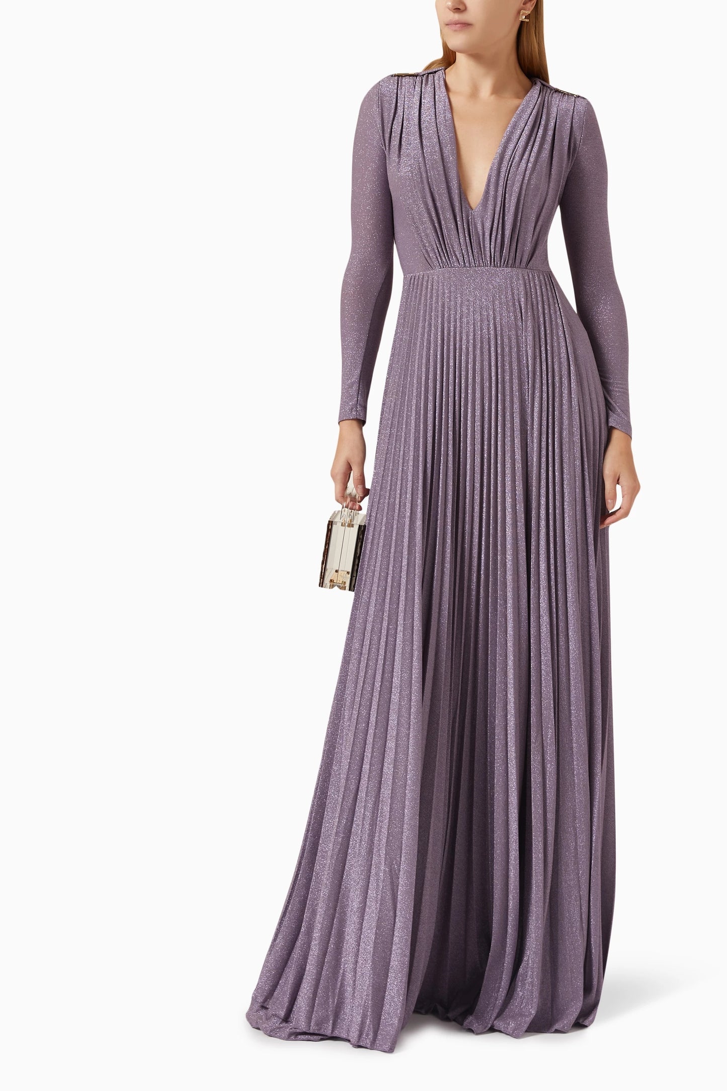 Julie V-neck Pleated Maxi Dress