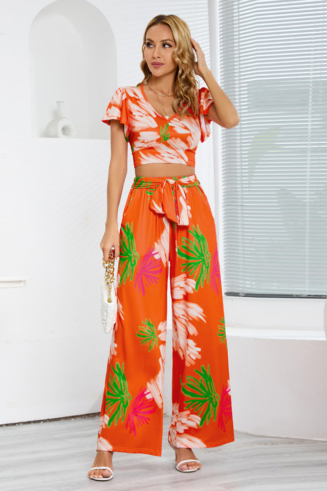 Boho Loose Wide Leg Jumpsuit Set