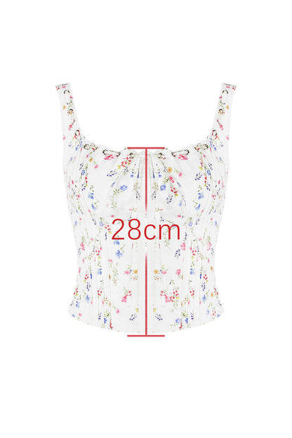 Chicca White Posy Print Top