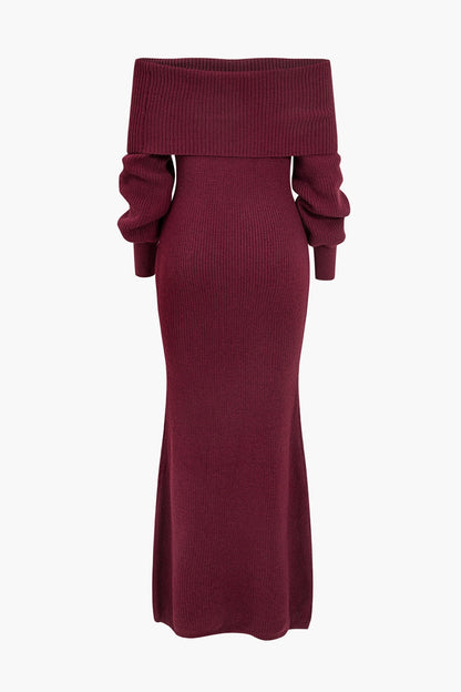 Marguerite Off Shoulder Maxi Knit Dress