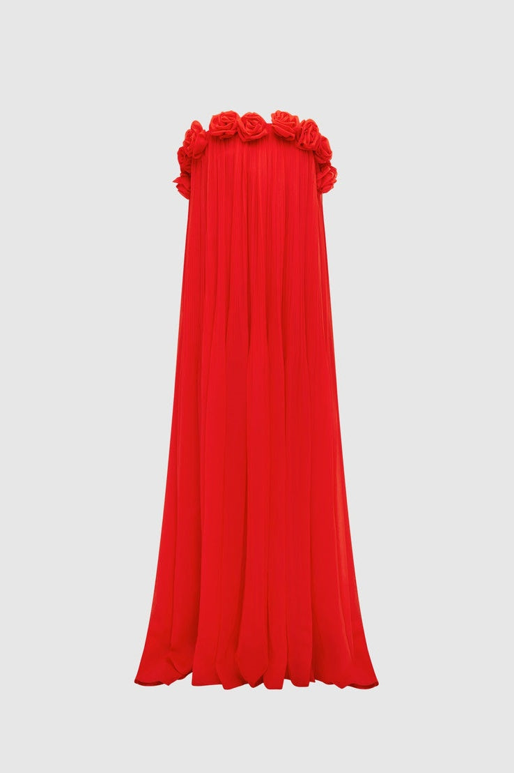 Regina Off Shoulder Rosette Detail Maxi Dress