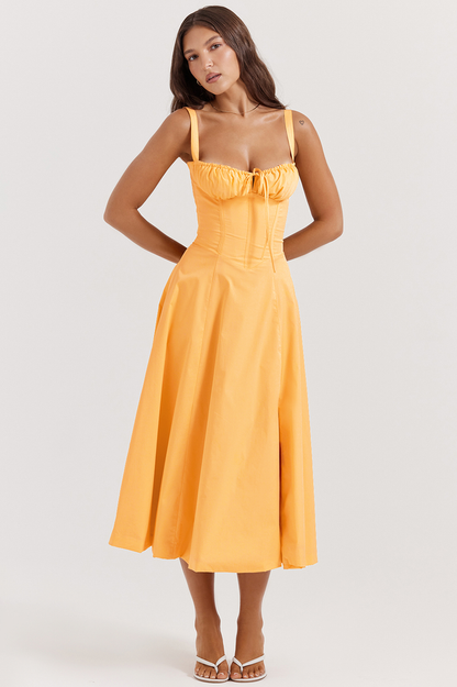 Carmen Tangerine Bustier Sundress