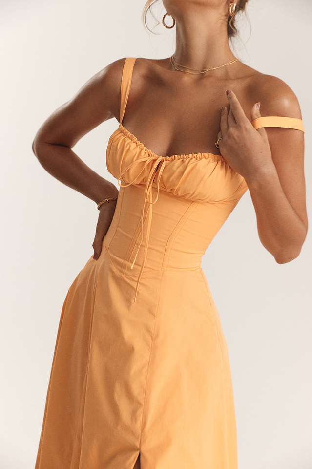 Carmen Tangerine Bustier Sundress