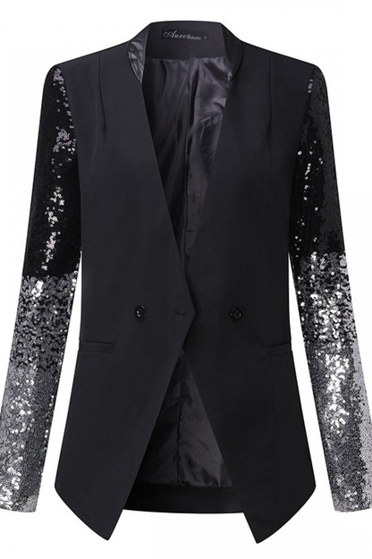 Blazer With Sequins Sleeve