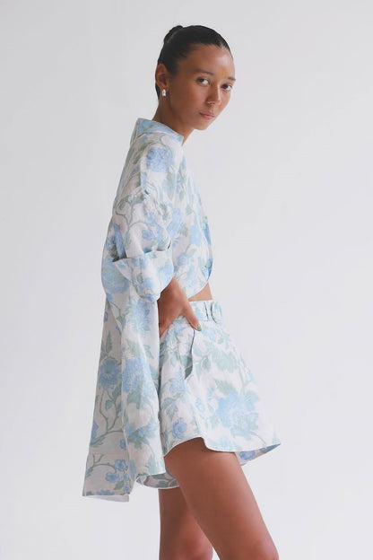 Sally Floral Printed Shirt & Shorts Set