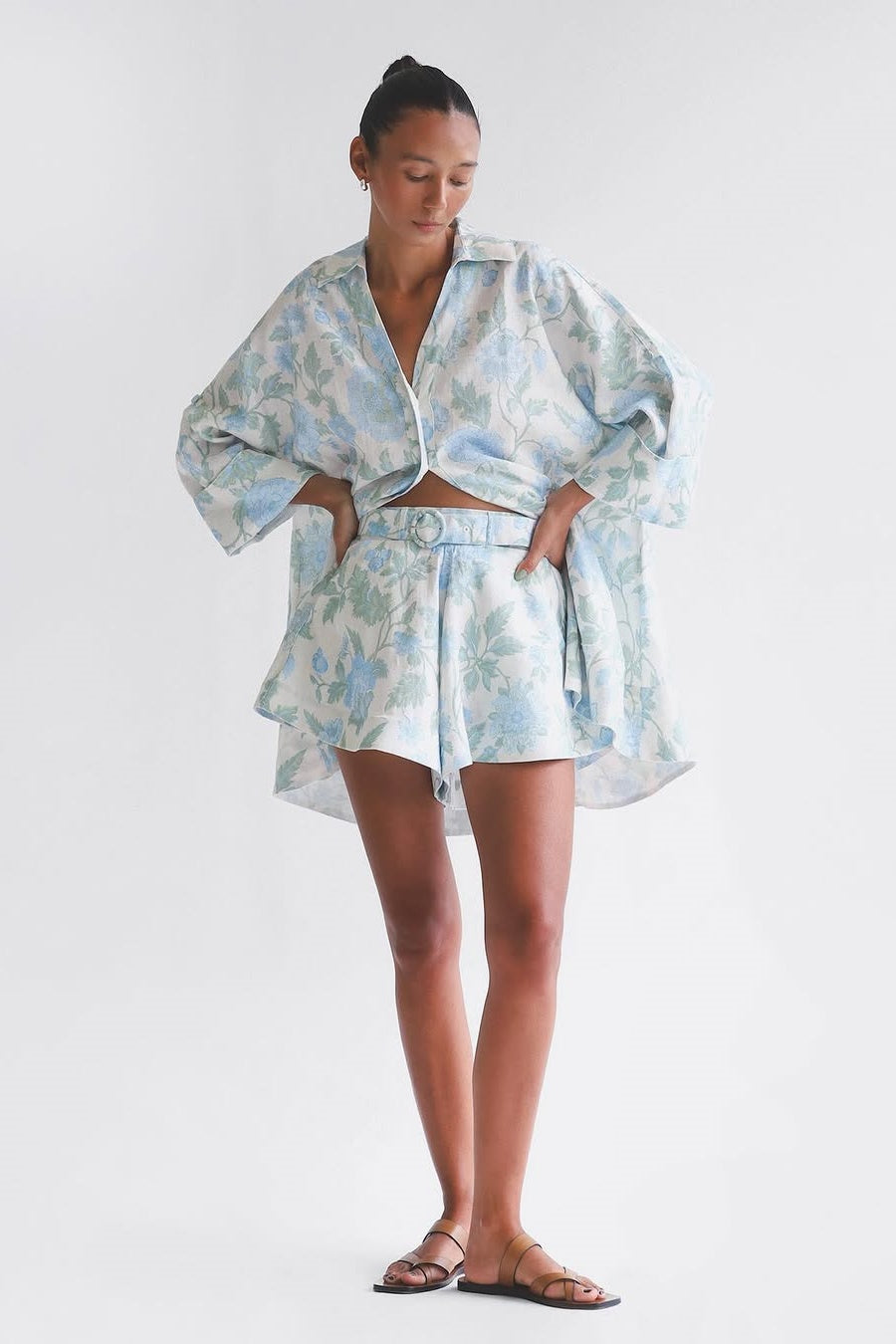 Sally Floral Printed Shirt & Shorts Set