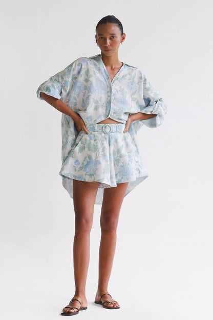 Sally Floral Printed Shirt & Shorts Set