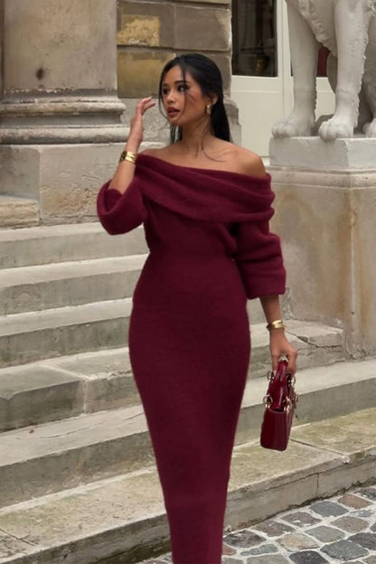 Marguerite Off Shoulder Maxi Knit Dress