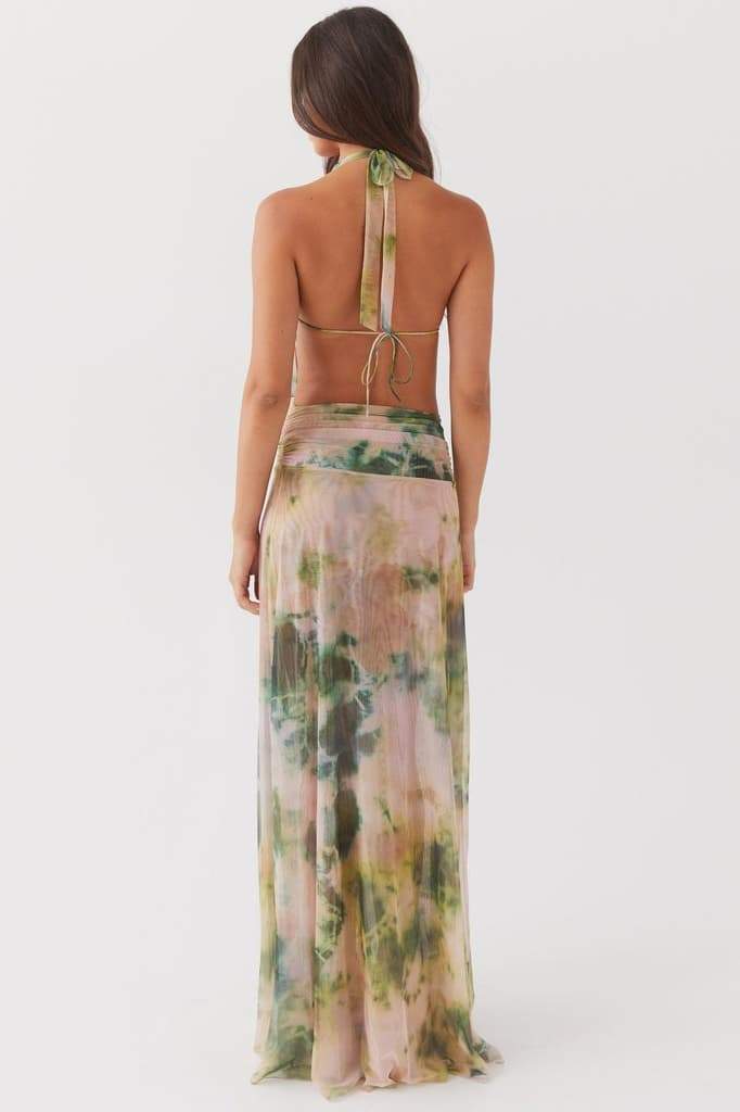 Antonia Printed Halterneck Maxi Dress