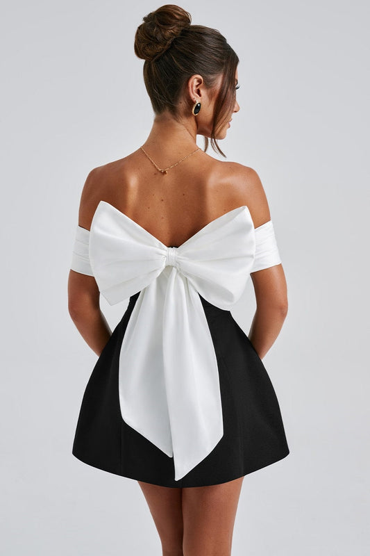 Belinda Off Shoulder Bow Mini Dress