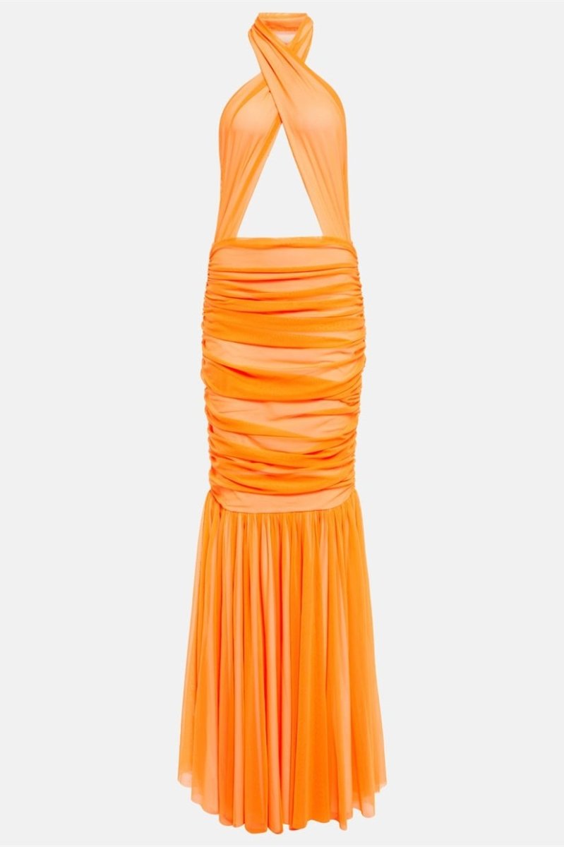 Jodie Cross Halter Neck Maxi Dress