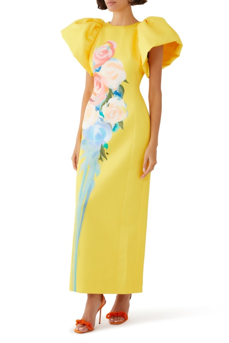 Lorraine Floral Printed Maxi Split Dress