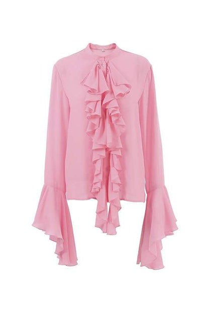 Michelle Semi-sheer Ruffle Blouse