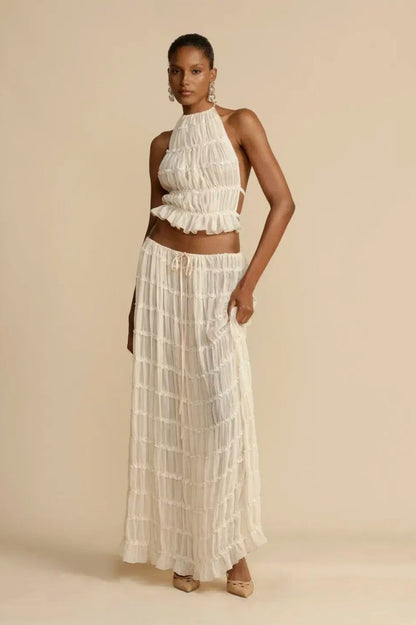 Rosalie Backless Pleated Set